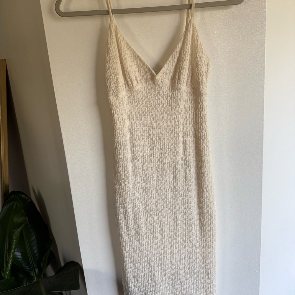 Cream Sleeveless Knit Dress